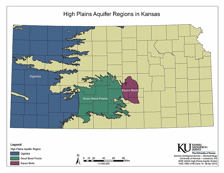 High Plains aquifer regions in Kansas.