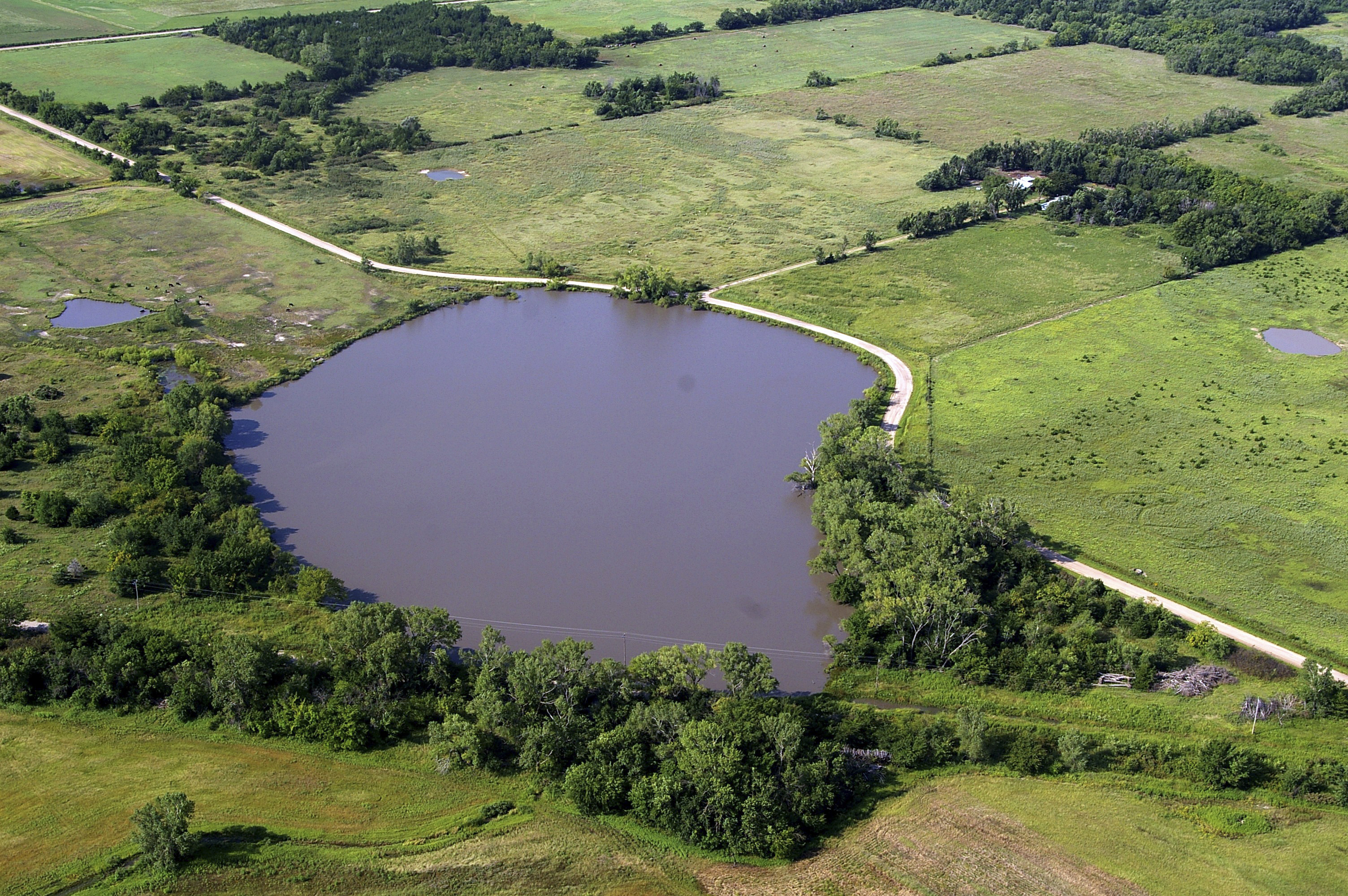 Water-filled sinkhole, Reno County.