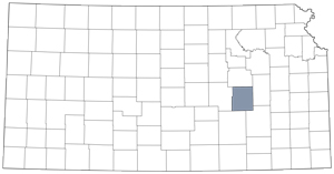 Chase County locator map