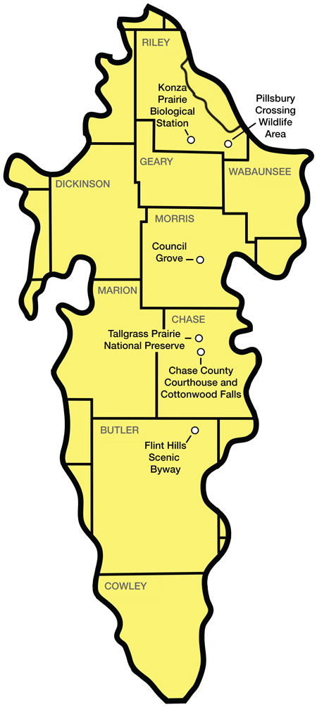 Explore the Flint Hills map of sites