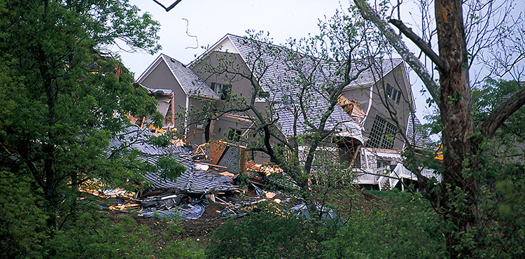 House destroyed by landslide