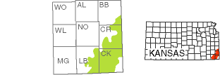 Cherokee Lowlands locator map