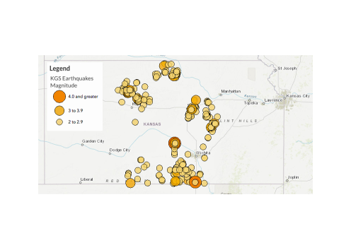 The KGS recorded dozens of earthquakes in Kansas in 2019