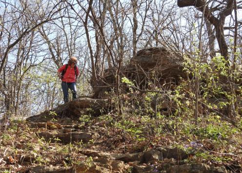 Geologist on park trail