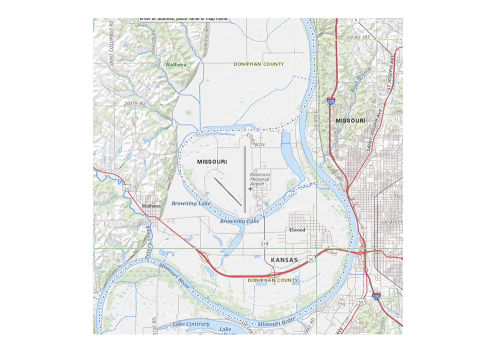 A cutoff created by flooding rerouted the Missouri River