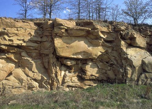 Thick layer of sandstone