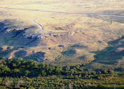 Aerial view of Point of Rocks and surrounding landscape
