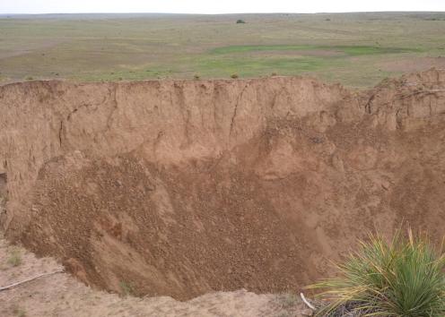 Large sinkhole in Wallace County
